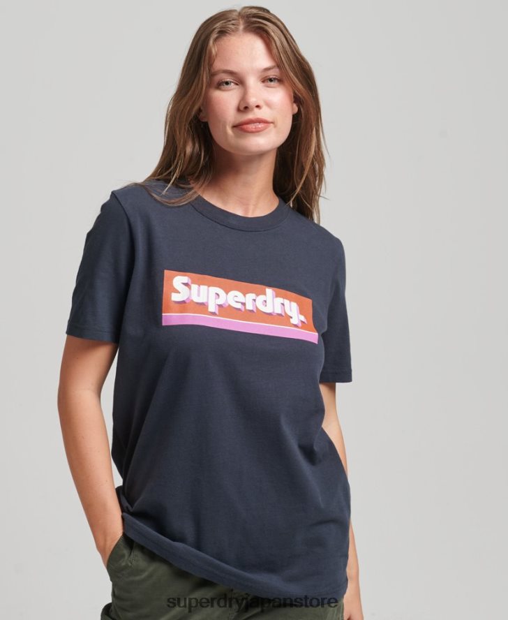 トレードタブTシャツ 女性 Superdry 衣類 海軍 2J62PZ2754