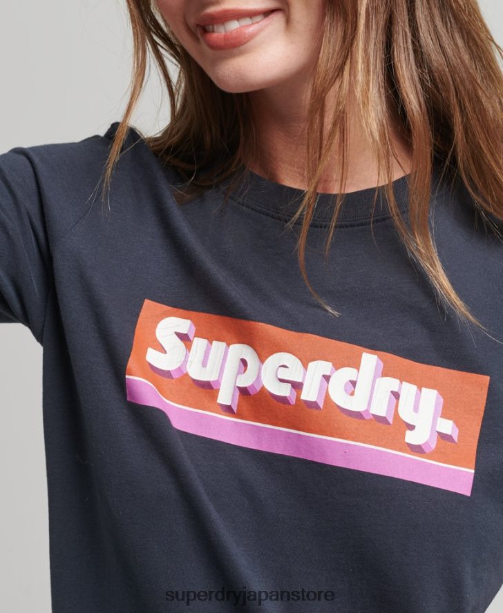 トレードタブTシャツ 女性 Superdry 衣類 海軍 2J62PZ2754