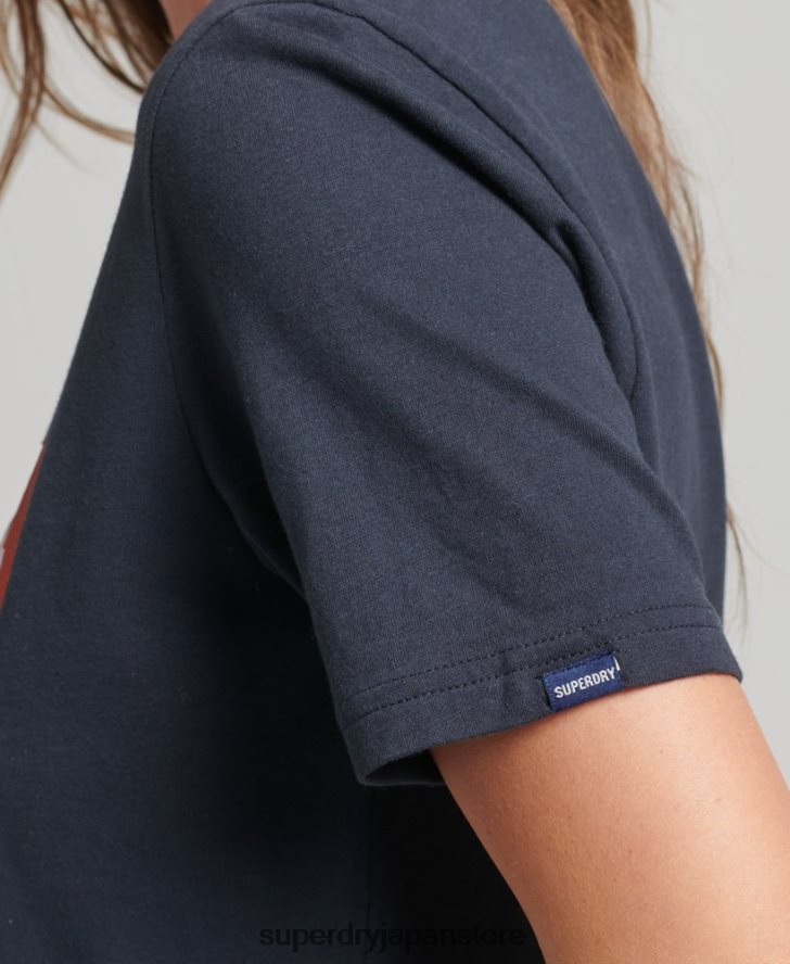トレードタブTシャツ 女性 Superdry 衣類 海軍 2J62PZ2754