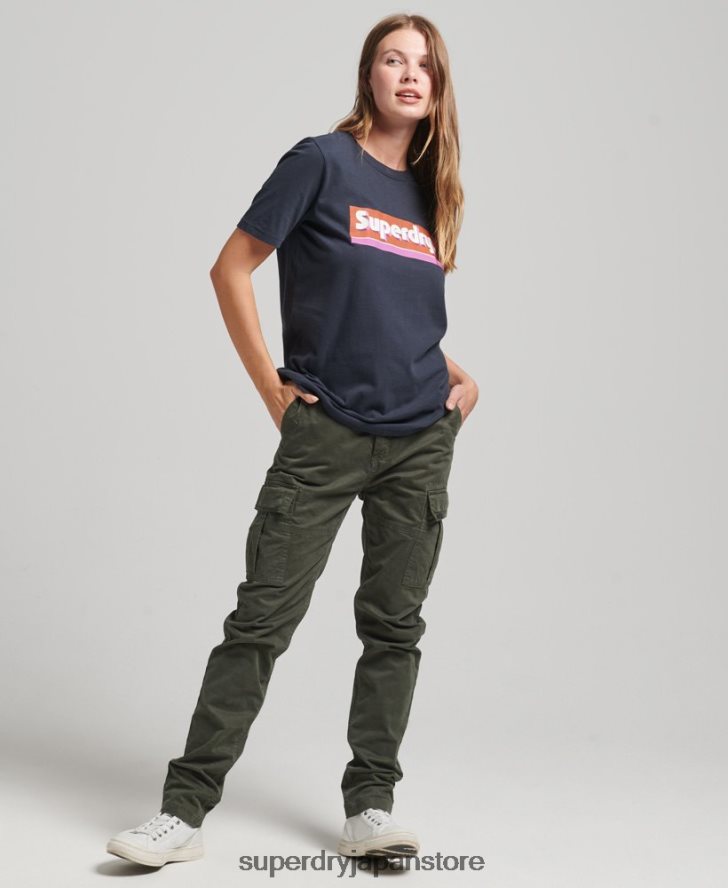 トレードタブTシャツ 女性 Superdry 衣類 海軍 2J62PZ2754