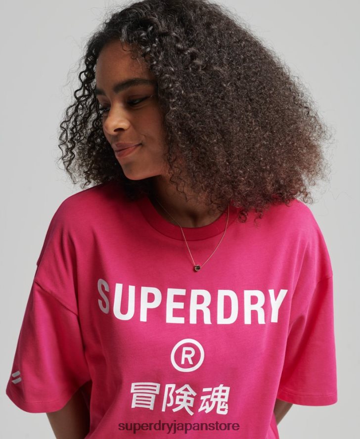 コアロゴ スポーツ Tシャツ 女性 Superdry 衣類 ピンク 2J62PZ2759
