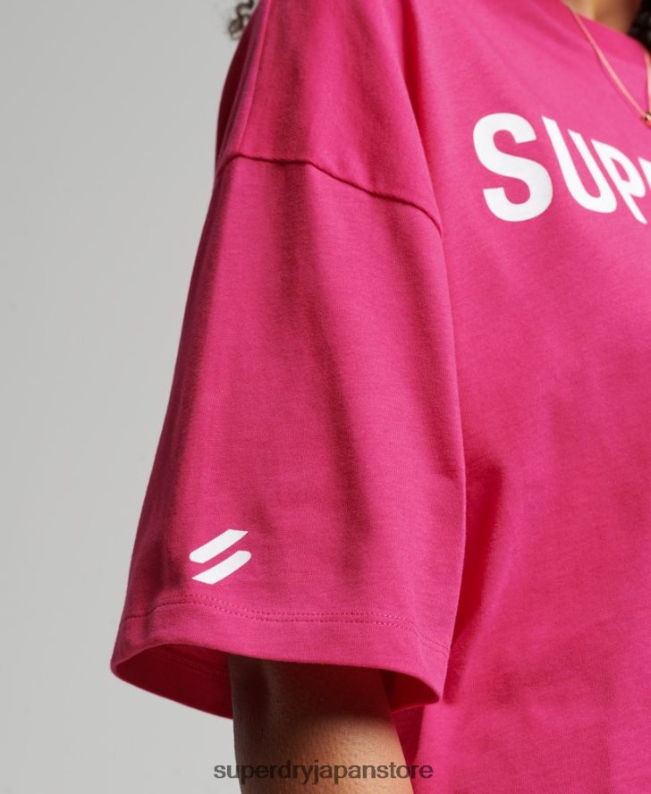 コアロゴ スポーツ Tシャツ 女性 Superdry 衣類 ピンク 2J62PZ2759