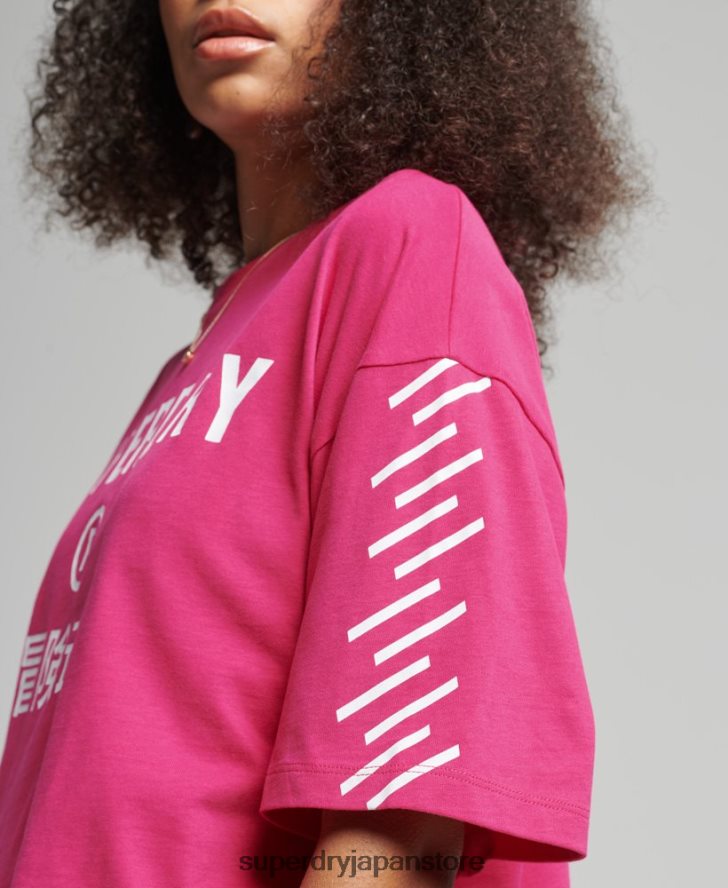 コアロゴ スポーツ Tシャツ 女性 Superdry 衣類 ピンク 2J62PZ2759
