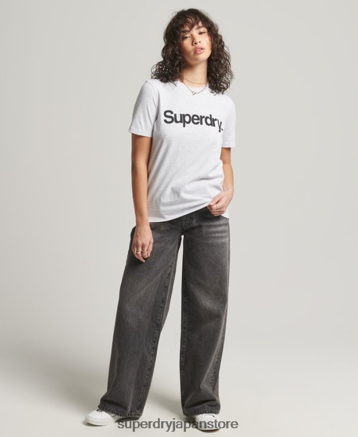 コアロゴTシャツ 女性 Superdry 衣類 ライトグレー 2J62PZ2760