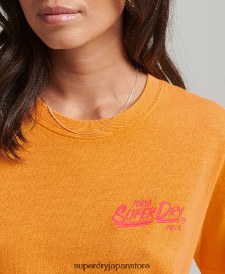 スクリプトスタイル ネオン Tシャツ 女性 Superdry 衣類 オレンジ 2J62PZ2761