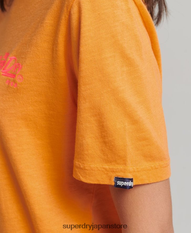 スクリプトスタイル ネオン Tシャツ 女性 Superdry 衣類 オレンジ 2J62PZ2761