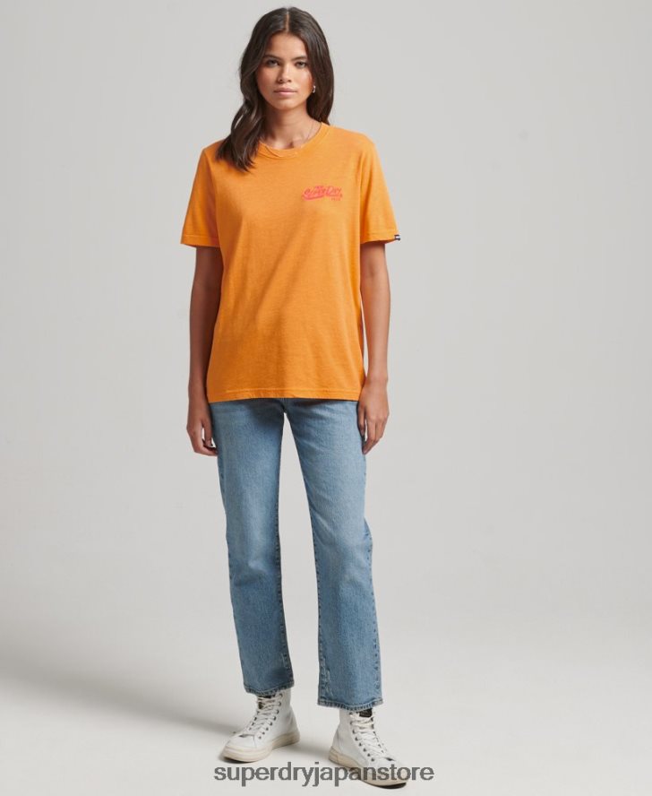 スクリプトスタイル ネオン Tシャツ 女性 Superdry 衣類 オレンジ 2J62PZ2761