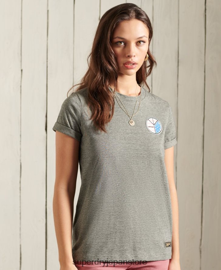 軍事ナラティブ Tシャツ 女性 Superdry 衣類 濃い灰色 2J62PZ2769