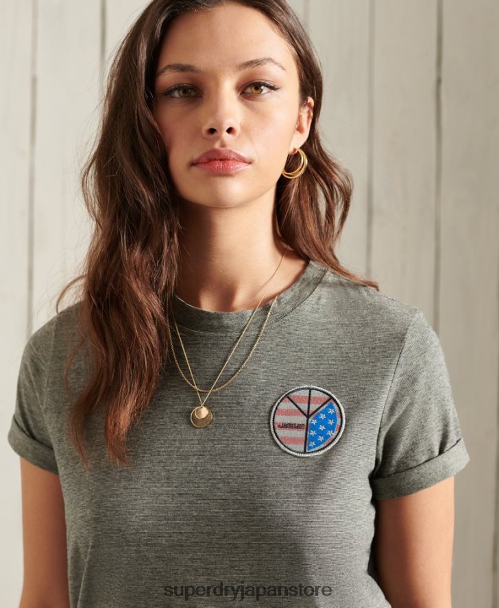 軍事ナラティブ Tシャツ 女性 Superdry 衣類 濃い灰色 2J62PZ2769