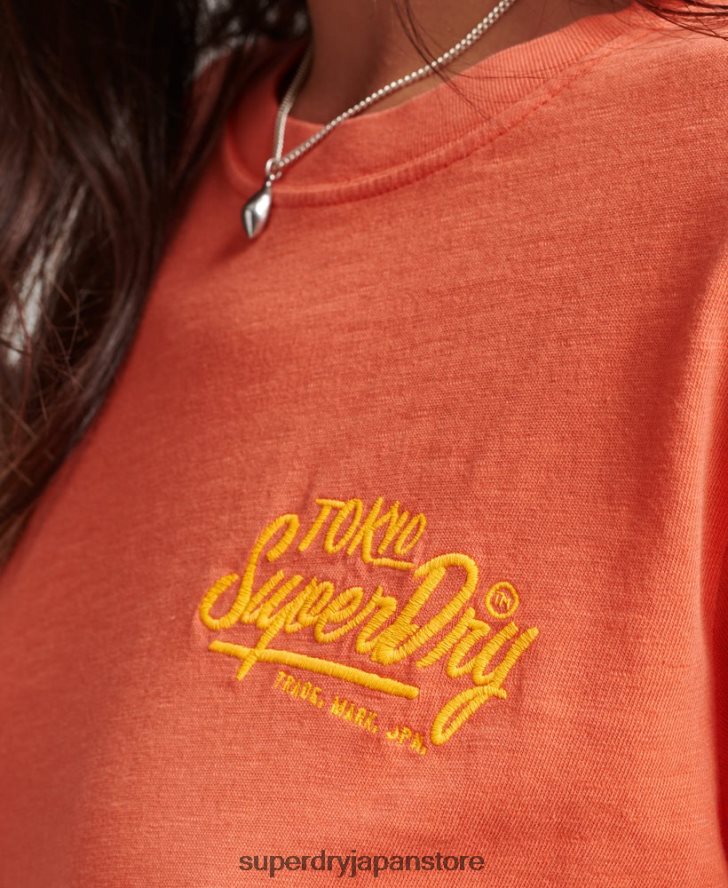 スクリプトスタイル ネオン Tシャツ 女性 Superdry 衣類 コーラル 2J62PZ2770
