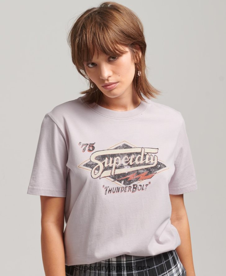ボヘミアングラフィック Tシャツ 女性 Superdry 衣類 紫 2J62PZ2773