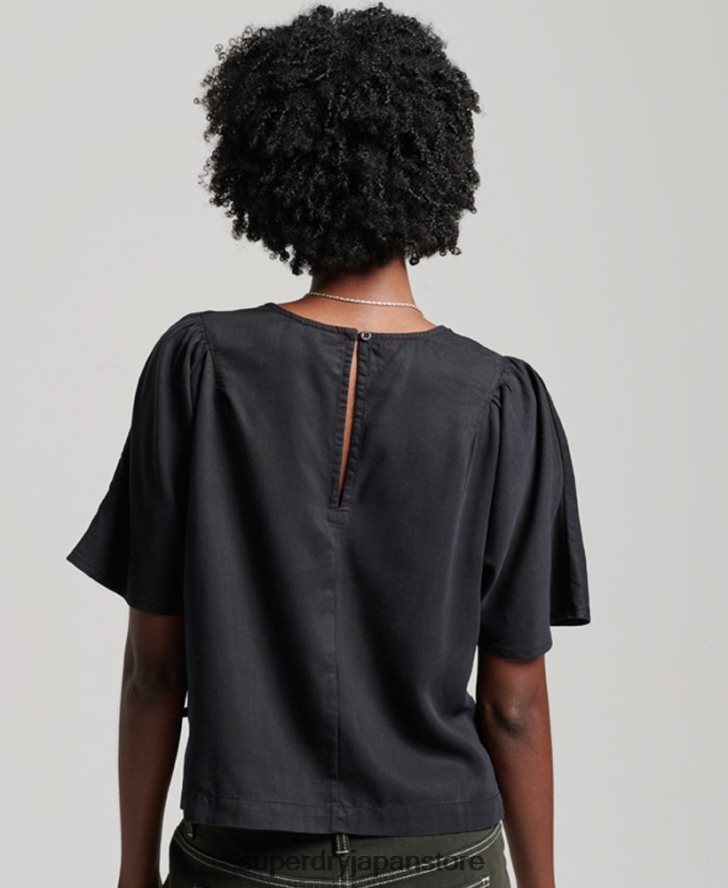テンセル織りTシャツ 女性 Superdry 衣類 黒 2J62PZ2774