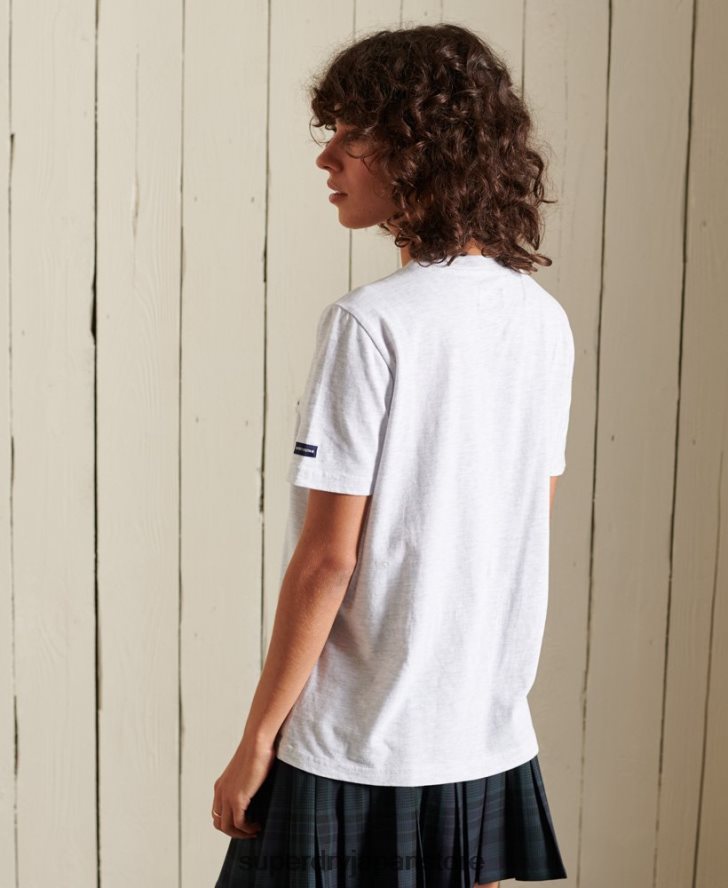 スクリプトスタイルカレッジフロッキーTシャツ 女性 Superdry 衣類 ライトグレー 2J62PZ2775