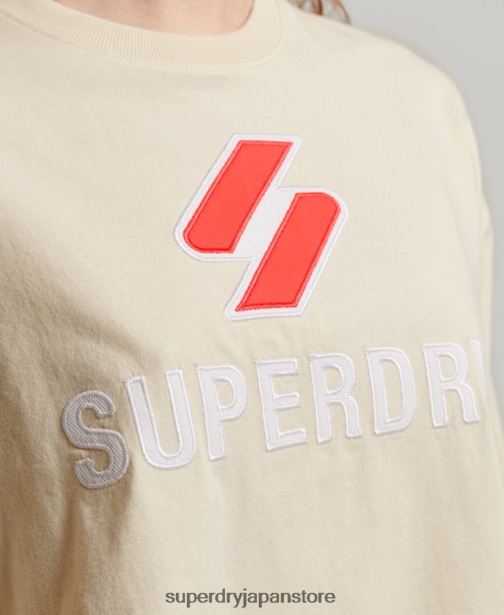 コードスタックボクシーTシャツ 女性 Superdry 衣類 クリーム 2J62PZ2776
