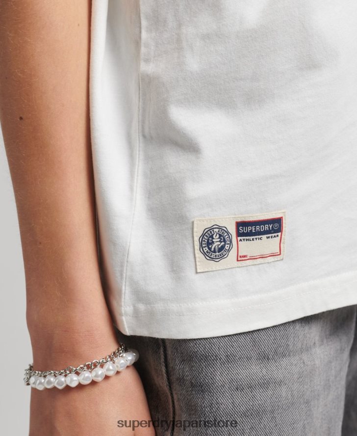 スクリプトスタイルカレッジTシャツ 女性 Superdry 衣類 白 2J62PZ2777