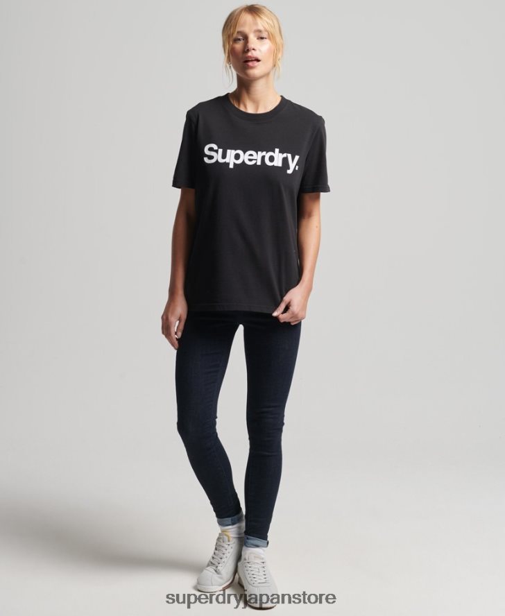 コアロゴTシャツ 女性 Superdry 衣類 黒 2J62PZ2778