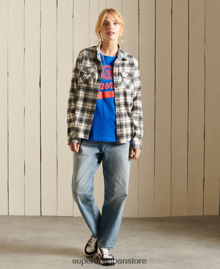 スクリプトスタイルカレッジTシャツ 女性 Superdry 衣類 青 2J62PZ2779