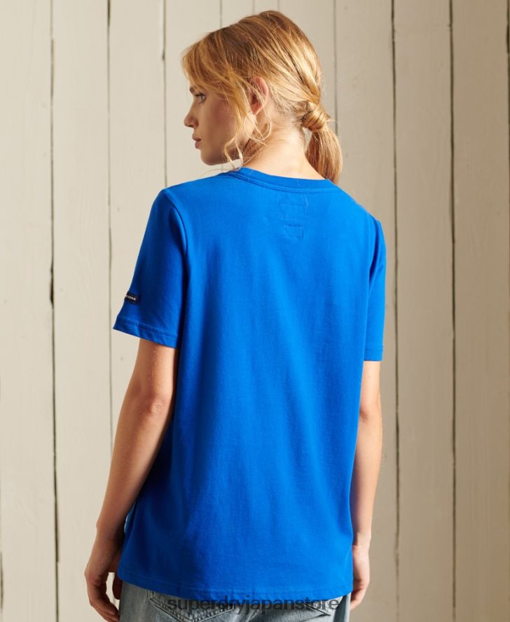 スクリプトスタイルカレッジTシャツ 女性 Superdry 衣類 青 2J62PZ2779