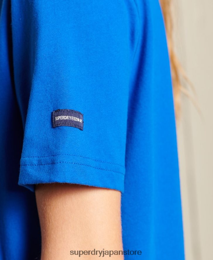スクリプトスタイルカレッジTシャツ 女性 Superdry 衣類 青 2J62PZ2779