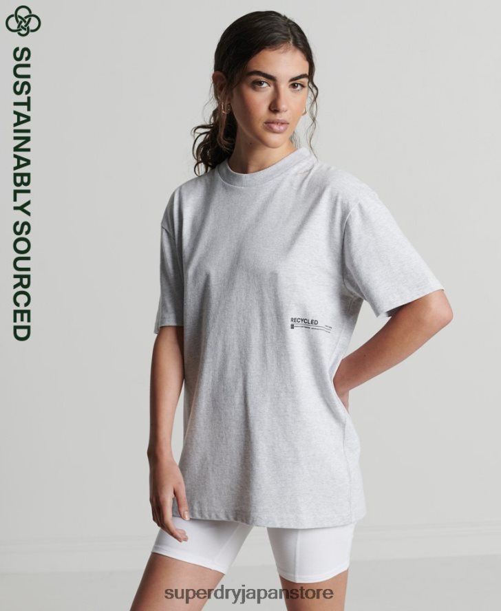 リサイクルマイクロミッドTシャツ 女性 Superdry 衣類 ライトグレー 2J62PZ2780