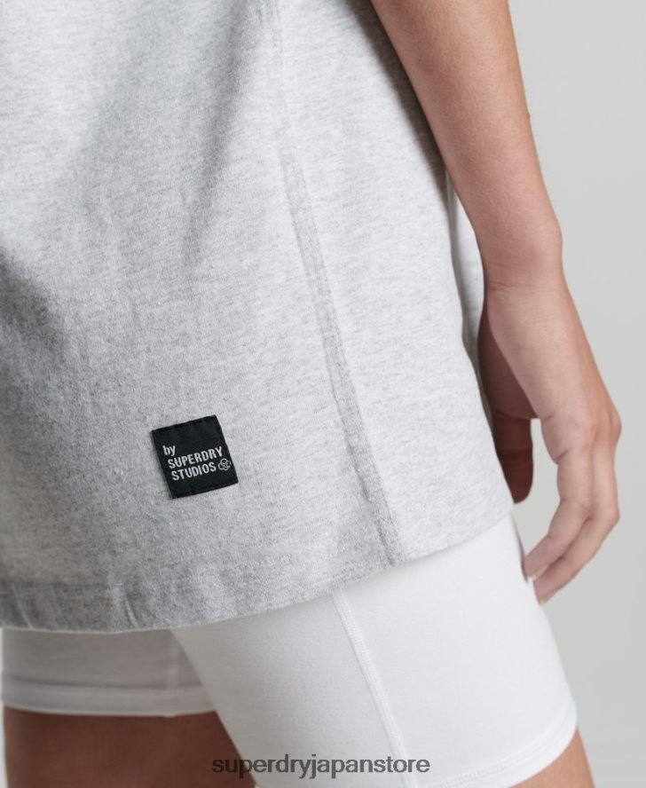リサイクルマイクロミッドTシャツ 女性 Superdry 衣類 ライトグレー 2J62PZ2780
