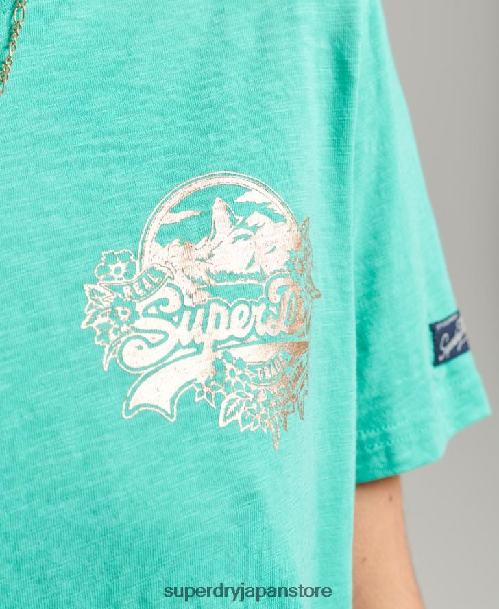 ヴィンテージロゴシーズンTシャツ 女性 Superdry 衣類 緑 2J62PZ2781