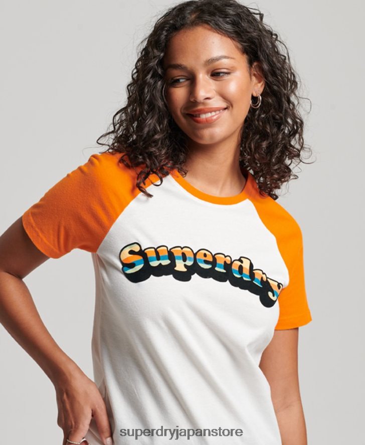 ヴィンテージクーパークラシックラグランTシャツ 女性 Superdry 衣類 オレンジ 2J62PZ2783