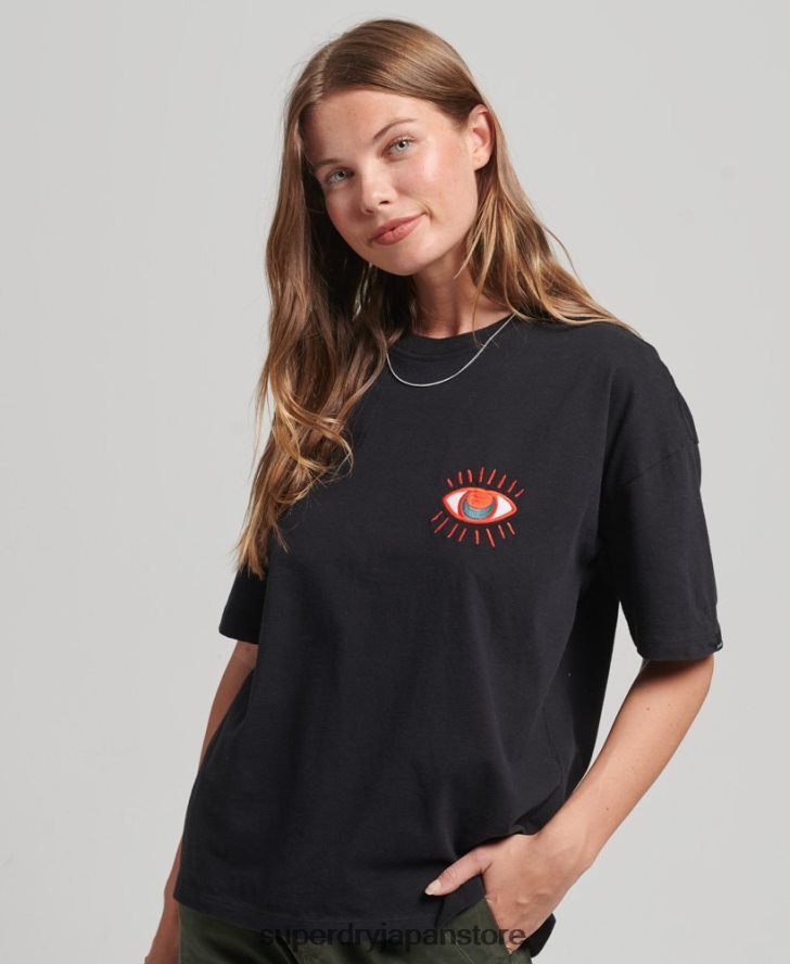 遊牧民のTシャツ 女性 Superdry 衣類 黒 2J62PZ2789