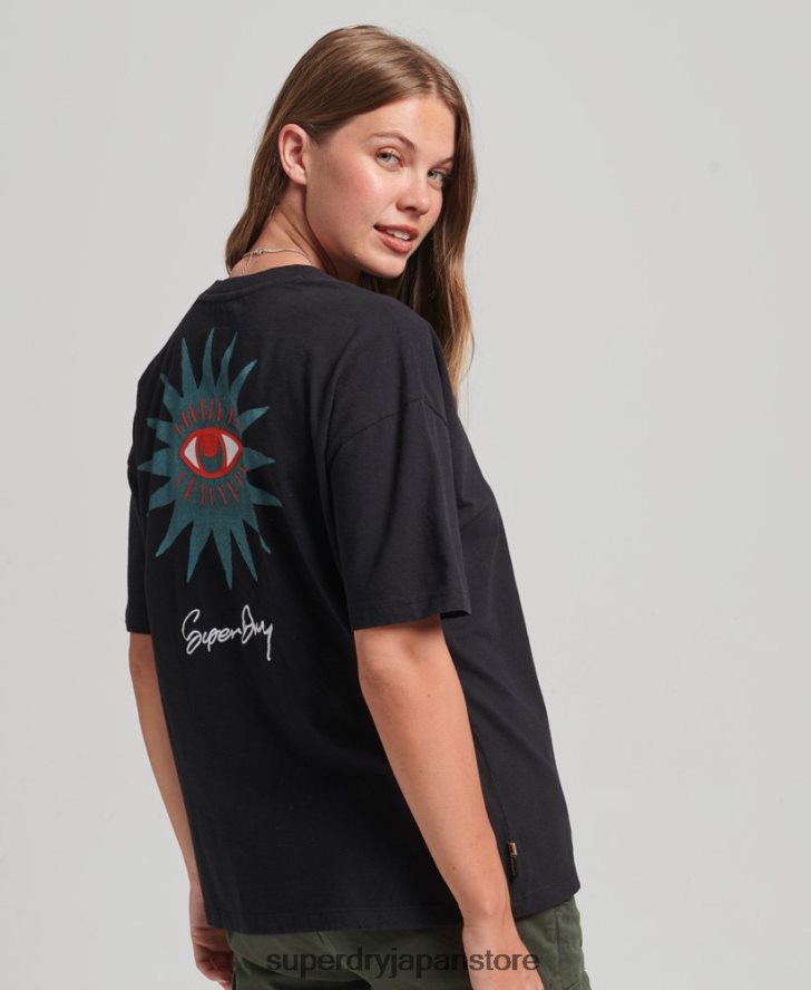 遊牧民のTシャツ 女性 Superdry 衣類 黒 2J62PZ2789