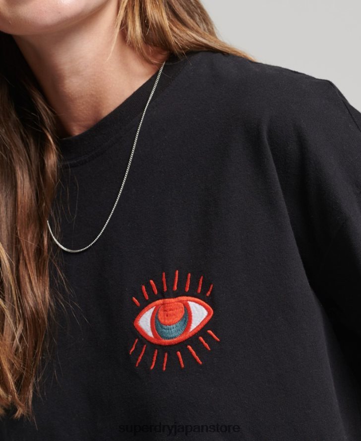 遊牧民のTシャツ 女性 Superdry 衣類 黒 2J62PZ2789