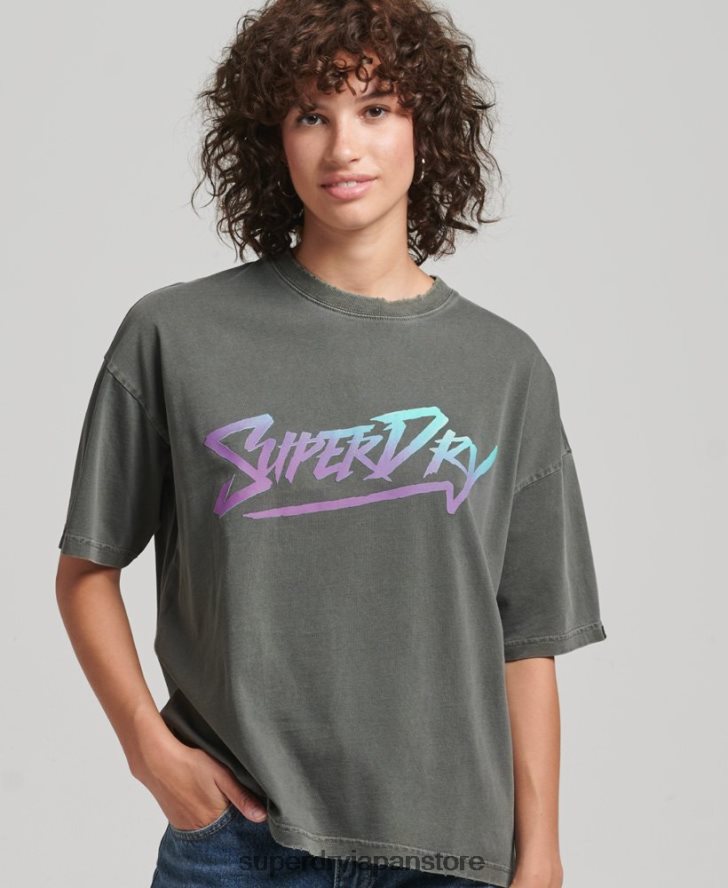 インディーマークTシャツ 女性 Superdry 衣類 緑 2J62PZ2790
