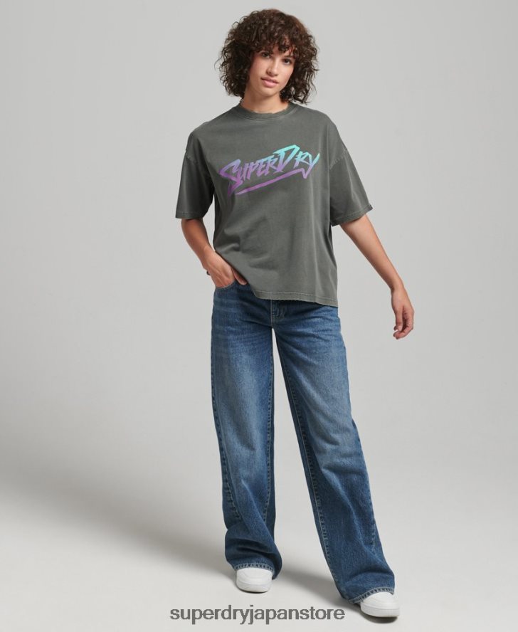 インディーマークTシャツ 女性 Superdry 衣類 緑 2J62PZ2790