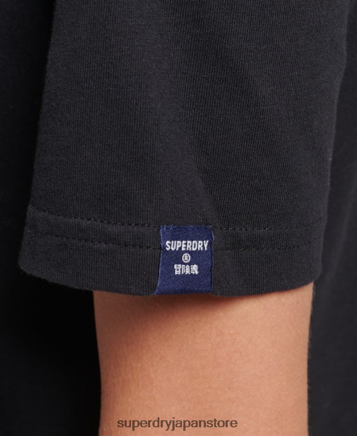 オーガニックコットン コアロゴ Tシャツ 女性 Superdry 衣類 黒 2J62PZ2793