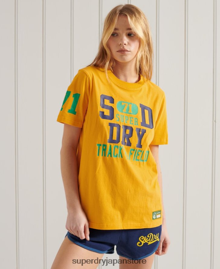 大学体育会Tシャツ 女性 Superdry 衣類 金 2J62PZ2795
