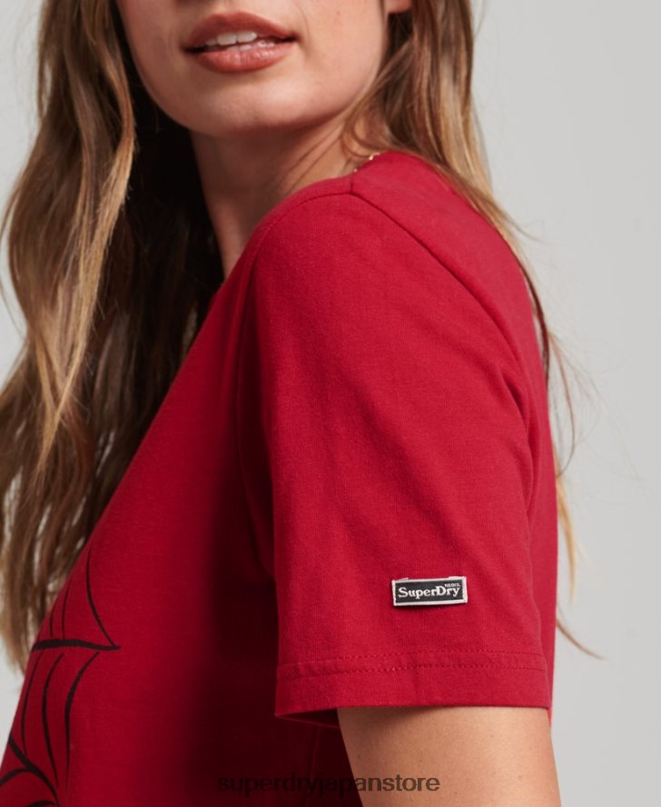 スイカグラフィックTシャツ 女性 Superdry 衣類 赤 2J62PZ2798