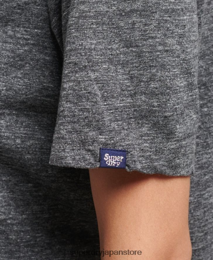 ノスタルジアスクリプトTシャツ 女性 Superdry 衣類 濃い灰色 2J62PZ2800