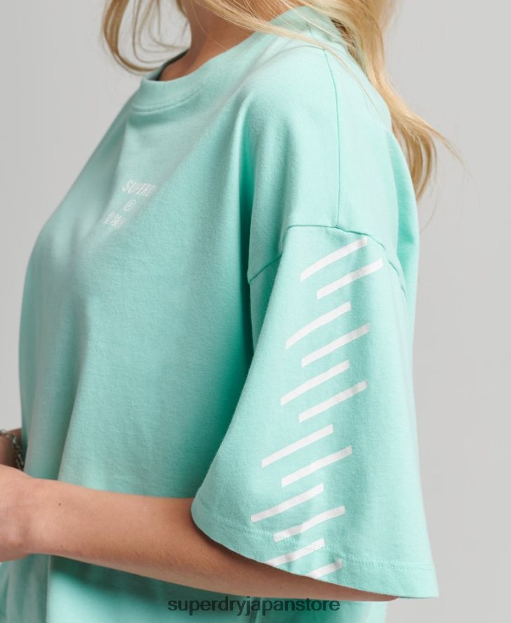 コアスポーツTシャツ 女性 Superdry 衣類 青 2J62PZ2801