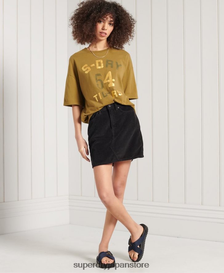ミリタリーナラティブボクシーTシャツ 女性 Superdry 衣類 緑 2J62PZ2802