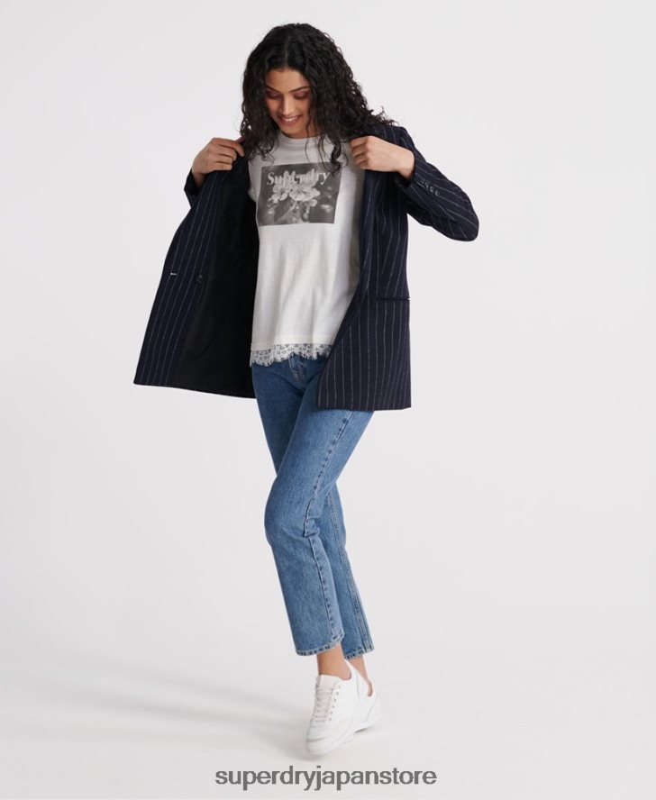 ティリーレースグラフィックTシャツ 女性 Superdry 衣類 白 2J62PZ2805