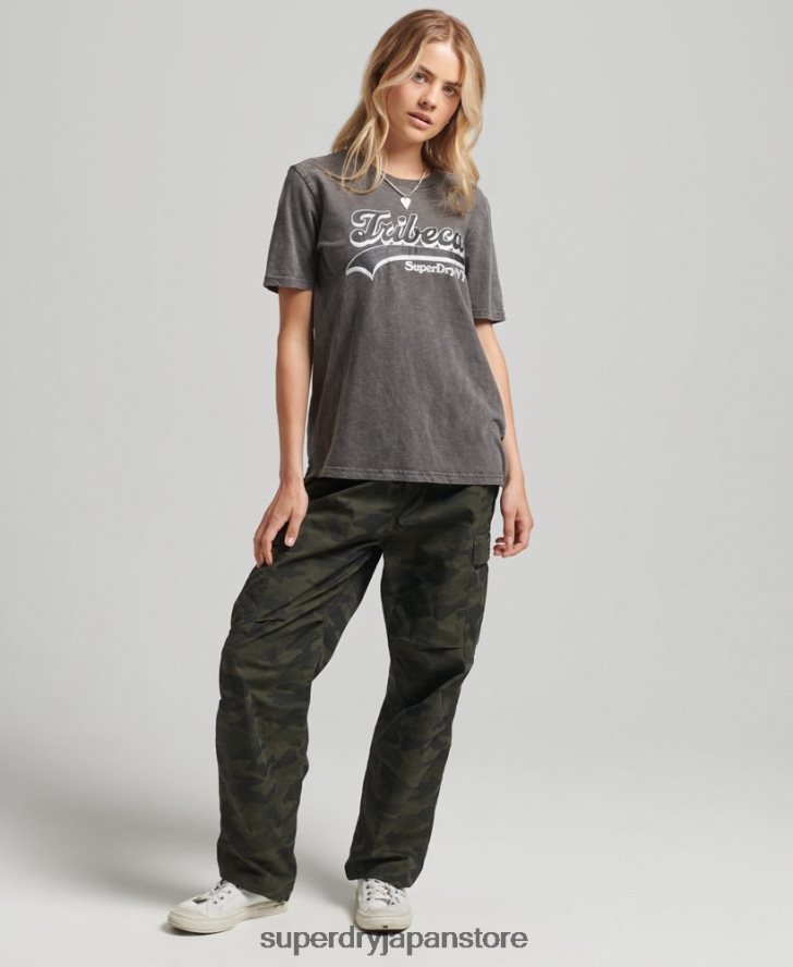装飾グラフィックロゴ Tシャツ 女性 Superdry 衣類 濃い灰色 2J62PZ2810