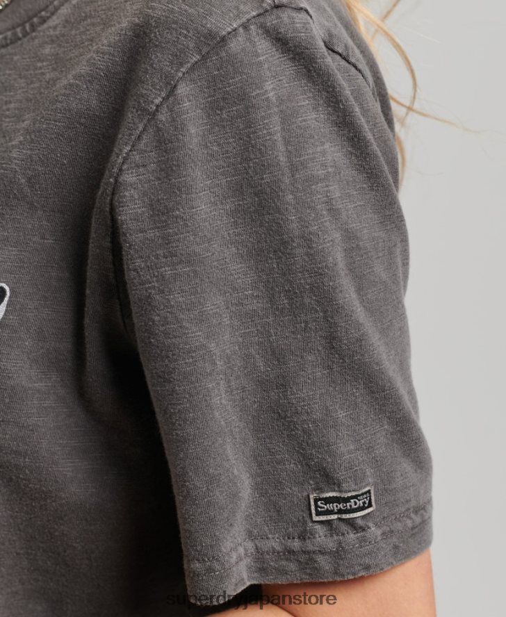 装飾グラフィックロゴ Tシャツ 女性 Superdry 衣類 濃い灰色 2J62PZ2810
