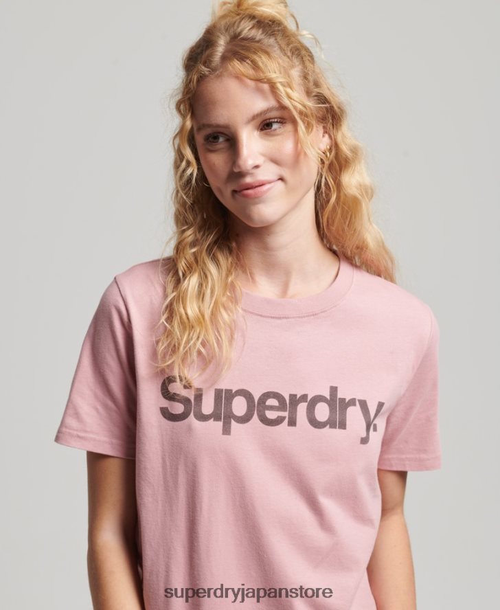 オーガニックコットン コアロゴ Tシャツ 女性 Superdry 衣類 ピンク 2J62PZ2811