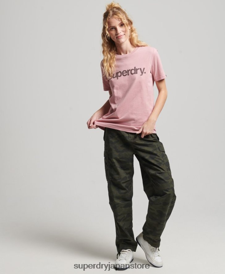 オーガニックコットン コアロゴ Tシャツ 女性 Superdry 衣類 ピンク 2J62PZ2811