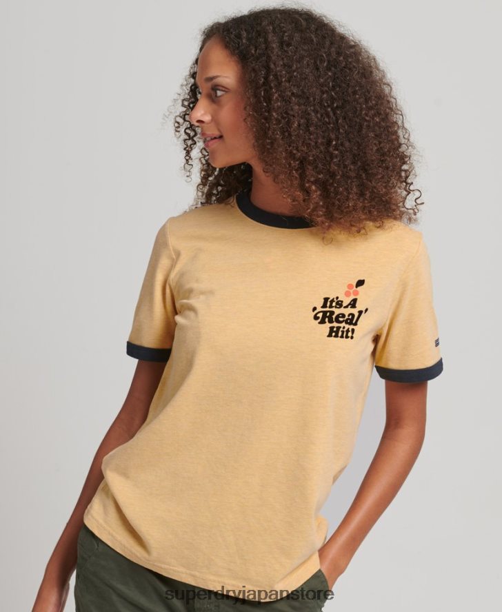クーパーノスタルジアTシャツ 女性 Superdry 衣類 黄色 2J62PZ2813