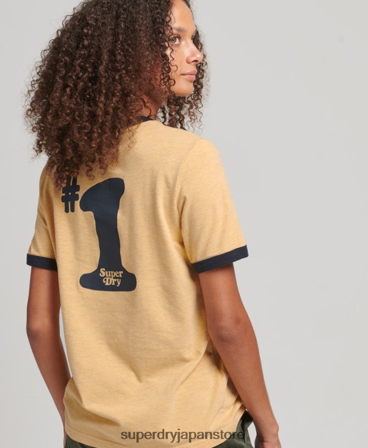 クーパーノスタルジアTシャツ 女性 Superdry 衣類 黄色 2J62PZ2813