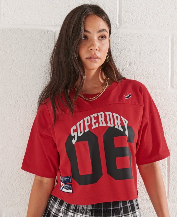 代表アーチ ボクシー T シャツ 女性 Superdry 衣類 赤 2J62PZ2814