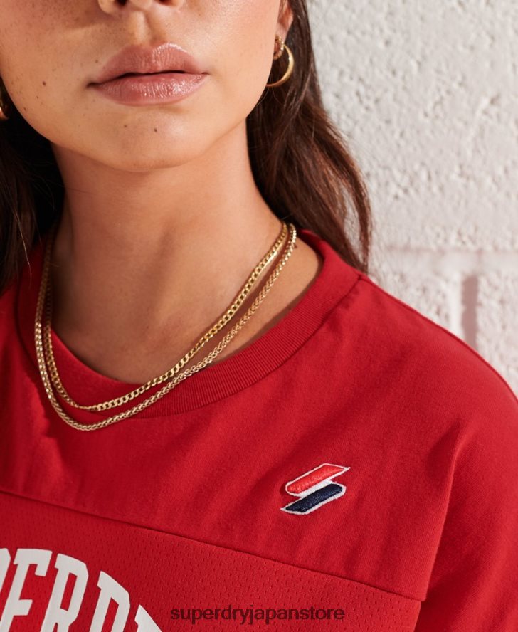 代表アーチ ボクシー T シャツ 女性 Superdry 衣類 赤 2J62PZ2814
