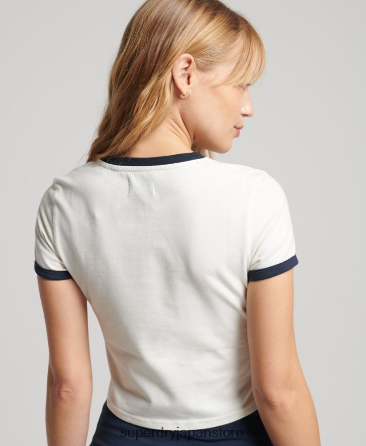 ヴィンテージ リンガー タイニー T シャツ 女性 Superdry 衣類 白 2J62PZ2817