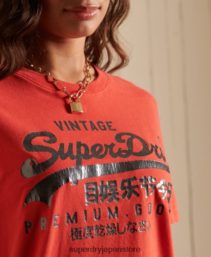 ヴィンテージロゴトーナルTシャツ 女性 Superdry 衣類 赤 2J62PZ2819