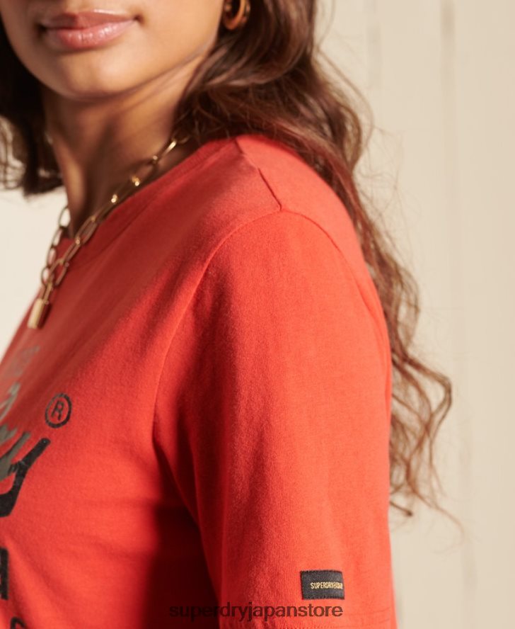 ヴィンテージロゴトーナルTシャツ 女性 Superdry 衣類 赤 2J62PZ2819
